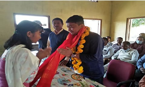 Charan Narzary felicitated for clearing APSC exam