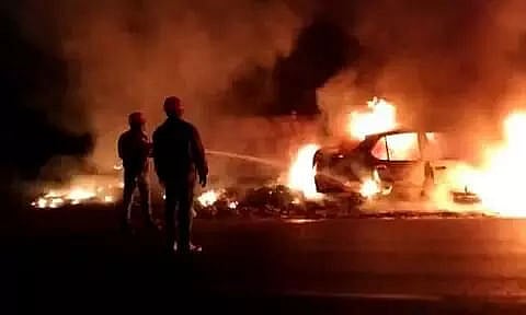 Indigo Car Catches Fire in Digboi, Assam, Sets Garage Ablaze