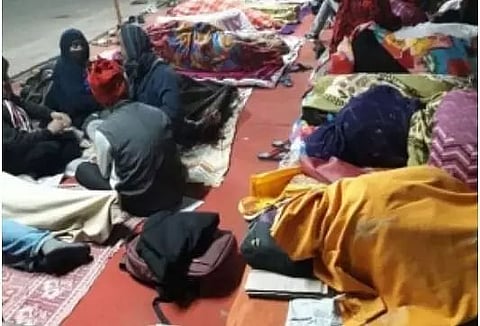 Retrenched Tripura teachers continue sit-in amid winter chill