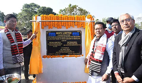 River bank protection works (phase-III) commence at Subansiri Lower HEP