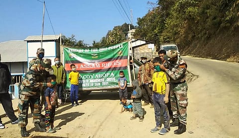 Aizawl Assam Rifles conducts COVID-19 awareness drive