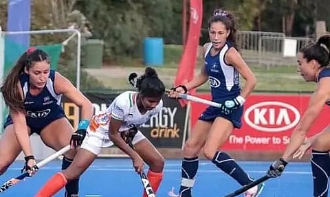 India Junior hold Chile Seniors in Women's Hockey