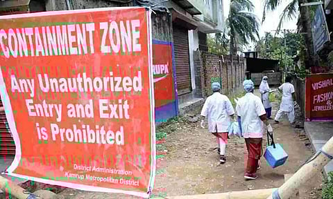 Containment Zone area marked in Pragjyotish Complex of Ghoramara, Guwahati