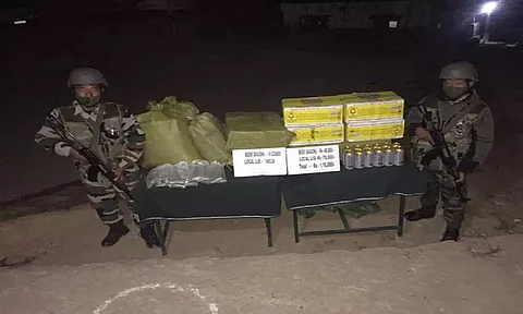Assam Rifles recover local liquor & beer in Mizoram