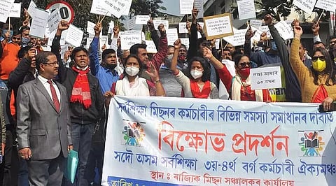 All Assam Sarba Siksha Abhijan workers demand service confirmation up to 60 years
