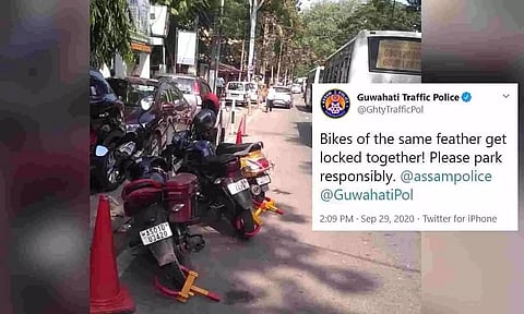"Bikes of the same feather": Guwahati Traffic Police issues warning to violators with clever pun