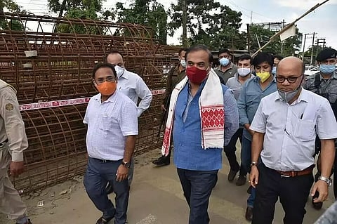 Himanta Biswa Sarma inspects construction of Rs 67 cr road overbridge on the Jorhat-Titabar Road