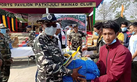 64th Battalion SSB distributed sports items to villagers in Patkijuli under Tamulpur sub-division
