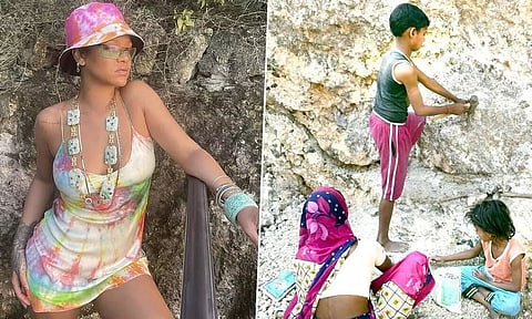 Jharkhand locals protest in Delhi against Rihanna's beauty brand