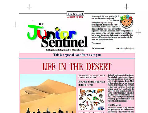 Junior Sentinel supplement. Dated – 20/08/2018