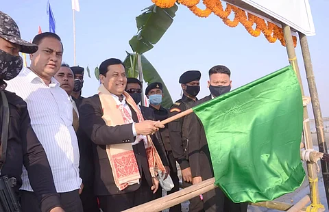 CM Sonowal flags off boats of DDMA & veterinary boat ambulance in Majuli