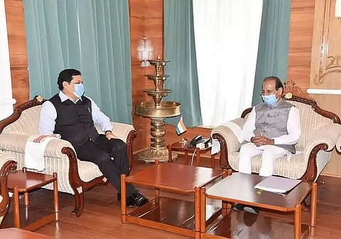 CM Sarbananda Sonowal gives courtesy call to Governor Jagdish Mukhi