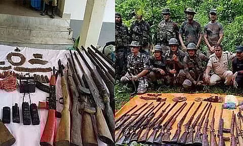 Huge cache of arms and ammunition recovered from Panbari Reserve Forest in Chirang