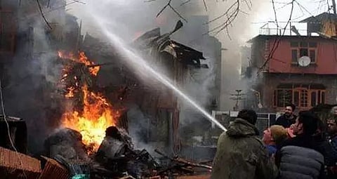 Massive fire breaks out at Dobhan Bazaar in Nepal's Taplejung district