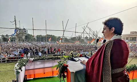 Priyanka Rushes after Getting Late for Rally, Himanta comments 'Cong always late in Assam'