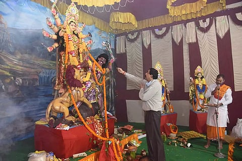 1ST Battalion NDRF celebrates Durga Puja at Patgaon Campus Azara