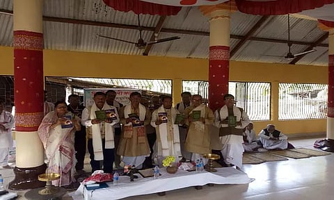 Book titled 'Hepahar Kathiya' written by Bhaba Goswami released in Jamugurihat