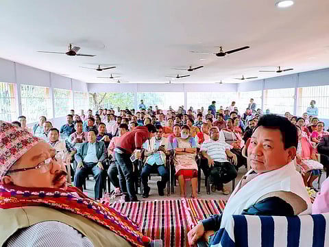 BJP candidate Rupsing Teron receives warm welcome at Tumpreng