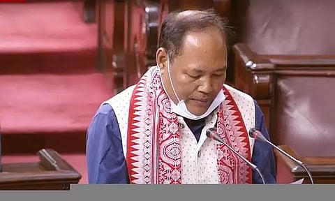 BJP's Biswajit Daimary takes oath as Rajya Sabha MP
