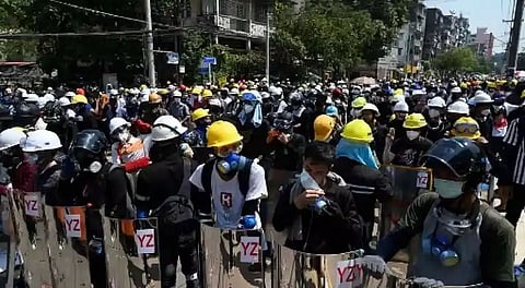 Protests erupt in Myanmar's Yangon and Mandalay amid military crackdown