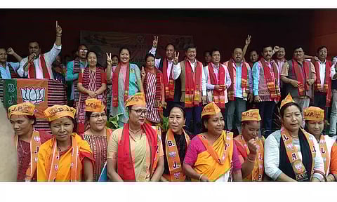 BJP candidate Rupsing Teron files nomination in West Karbi Anglong