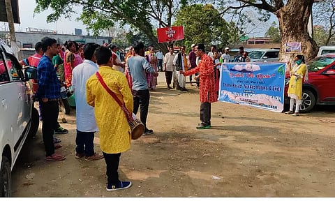 Street play on rain water conservation staged by Morigaon Nehru Yuba Kendra
