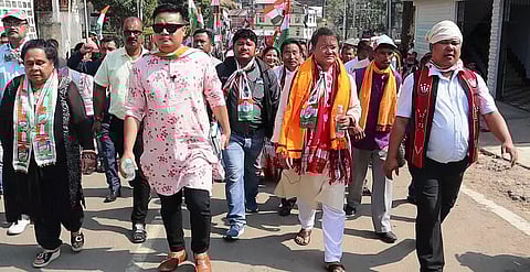 Congress candidate Nirmal Langthasa files nomination in Haflong