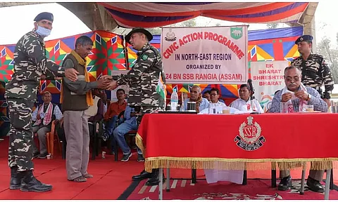 Water Sintex and LED bulbs distributed by Sashastra Seema Bal in Rangia