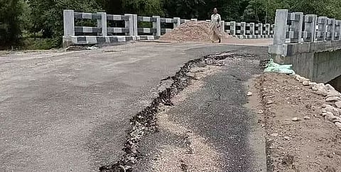Road in Dhakuakhana subdivision cracks and sinks; contractors under scanner