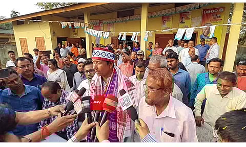 INC's Jadav Swargiary gets rousing welcome in Dudhnoi