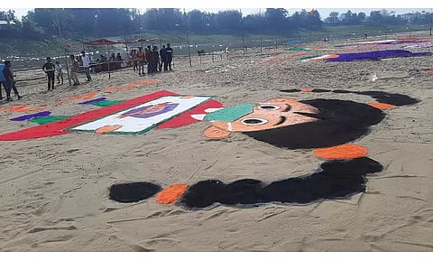 Cachar District Administration makes voters aware with sand art