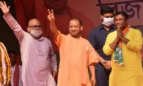 UP Chief Minister Yogi Adityanath woos Assam Voters by Playing to the Gallery