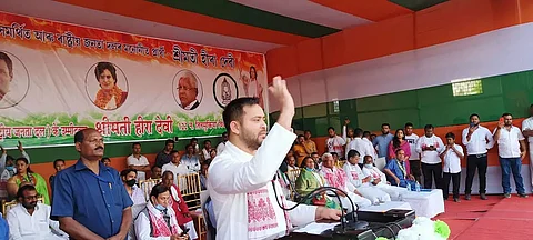 Rashtriya Janata Dal leader Tejashwi Yadav campaigns in Tinsukia