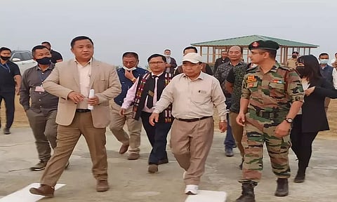 Mizoram CM Zoramthanga visits forward post of Assam Rifles at Champhai