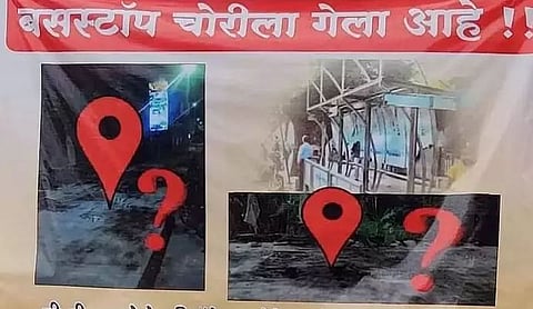 Pune funny poster offers 5000 as Reward for Anyone giving info about Stolen Bus Stop