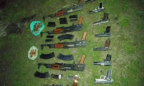 5 AK rifles, 7 pistols recovered near LoC in North Kashmir's Kupwara district