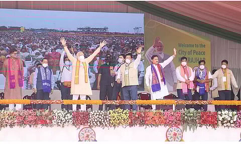 Will work for peace and development: PM Narendra Modi