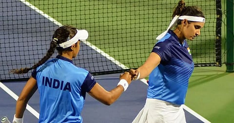 Sania Mirza, Ankita hit the courts in Dubai ahead of tough Latvia tie