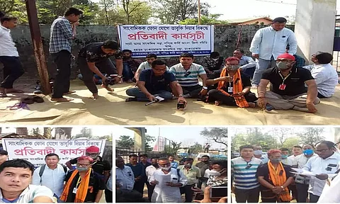 Scribes stage protests in Dongkamukam over Minister Pijush Hazarika's 'threat'
