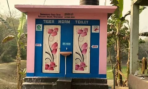 'Tiger Worm Toilet' constructed by Oxfam India in Morigaon