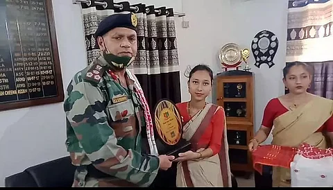 Brigadier AS Kasana visits 72 Assam Girls (Independent) Coy NCC