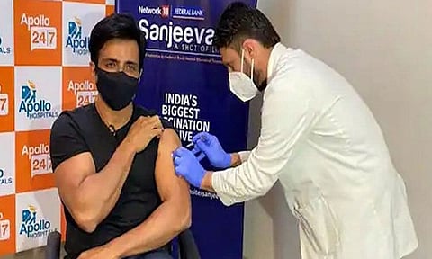 Actor Sonu Sood gets vaccinated for COVID prevention
