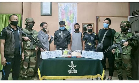 Heroin worth lakhs seized, five detained in Mizoram