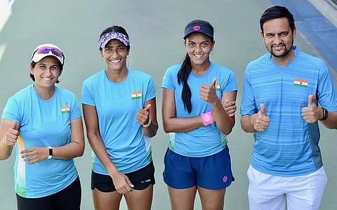 Indian women's tennis team reach Latvia