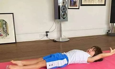 Bollywood actress Kareena Kapoor Khan shares picture of Taimur doing yoga