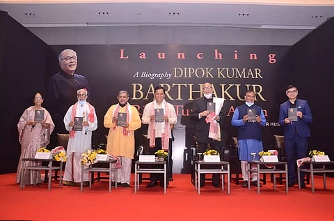 CM Sarbananda Sonowal releases biography of Vice Chairman of SITA Dipok Kumar Barthakur