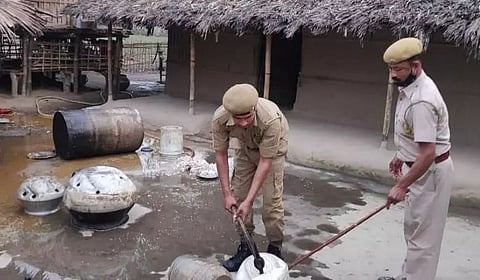 Excise personnel destroyed illicit liquor dens in Margherita & Digboi Circles