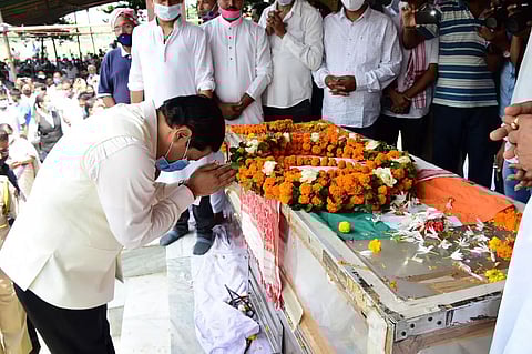 CM Sarbananda Sonowal attends last rites of Dr Bhumidhar Barman in Nalbari