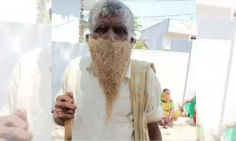 Unable to Buy Mask, Telangana Man Wears Bird's Nest to Office to Avoid Fine