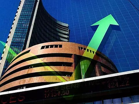 Sensex leaps 424 points